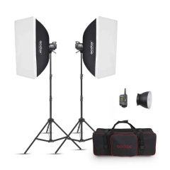 Набір студійного обладнання Godox MS200-E (2xMS200, аксесуари)