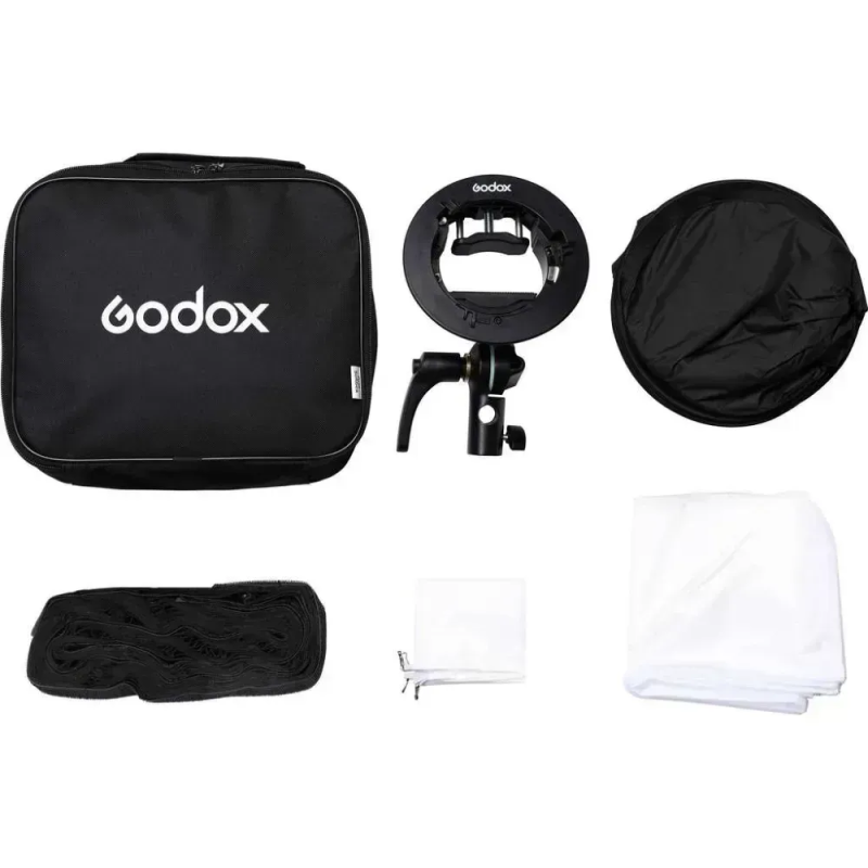 Софтбокс для спалаху Godox SGGV-4040 (40×40 см) з кронштейном S2 і сіткою