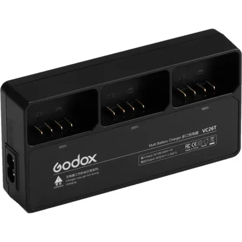 Зарядний пристрій Godox VC26T на 3 акумулятори VB26