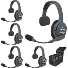 Бездротова інтерком-система Eartec UltraLITE 5S з гарнітурою Single-Ear для 5 персон (Full-Duplex, 1.9 GHz)
